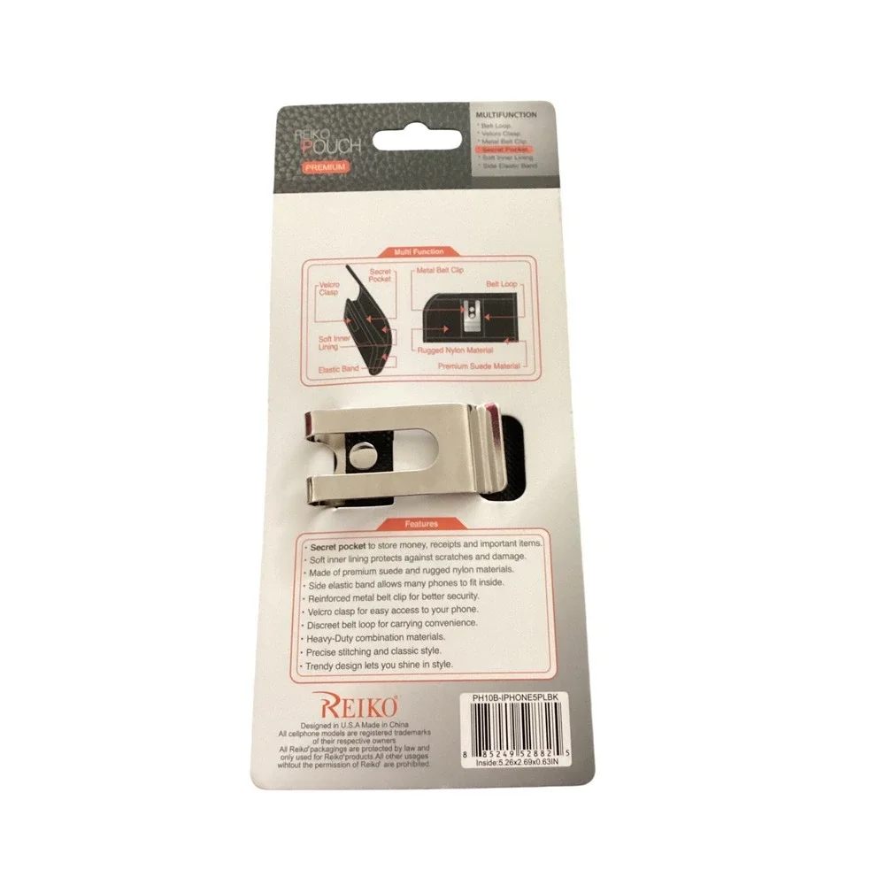 Reiko Pouch Premium Multifunction Belt Clip Pouch Case Black‎